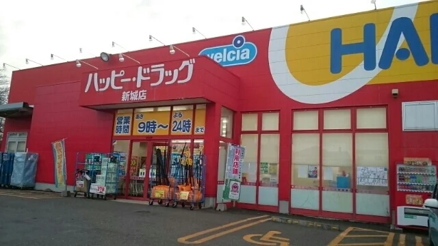 ハッピードラッグ新城店まで650m