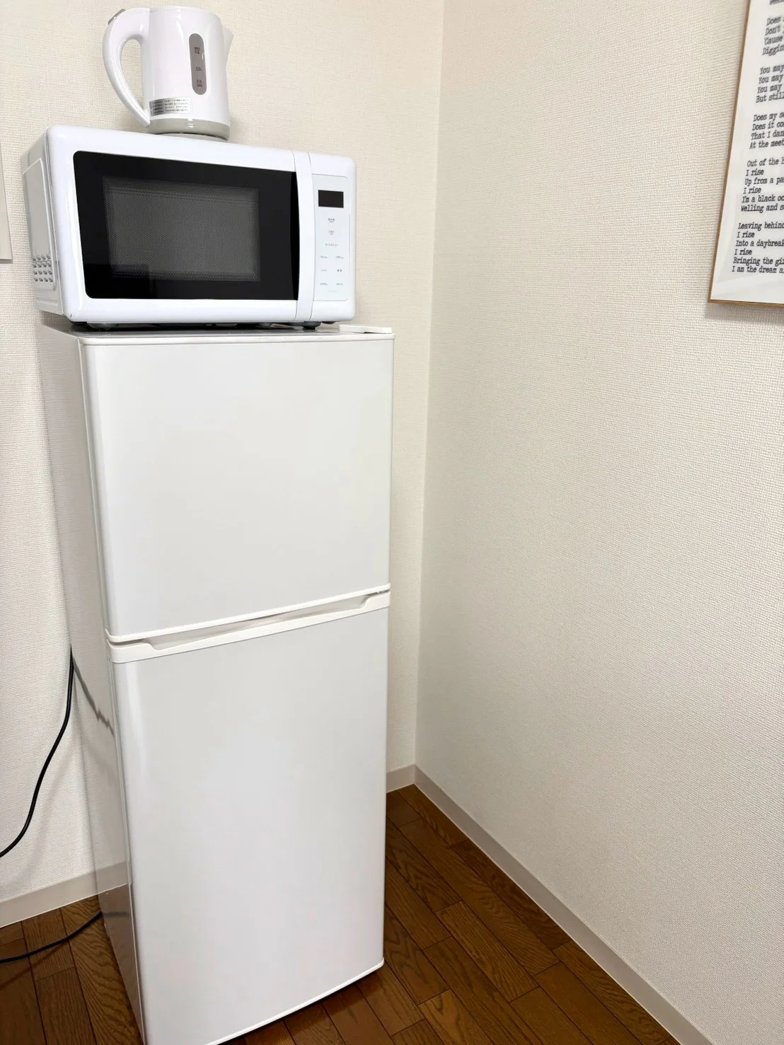 冷蔵庫・電子レンジ・電子ケトル♪