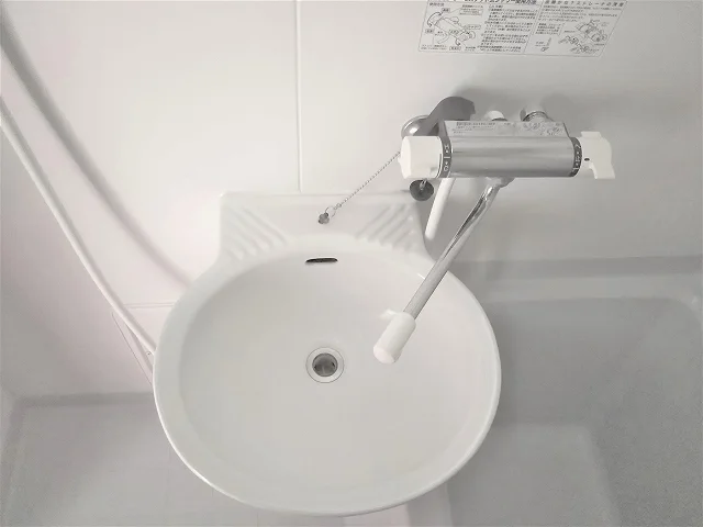 混合水栓で温度調節が簡単！
