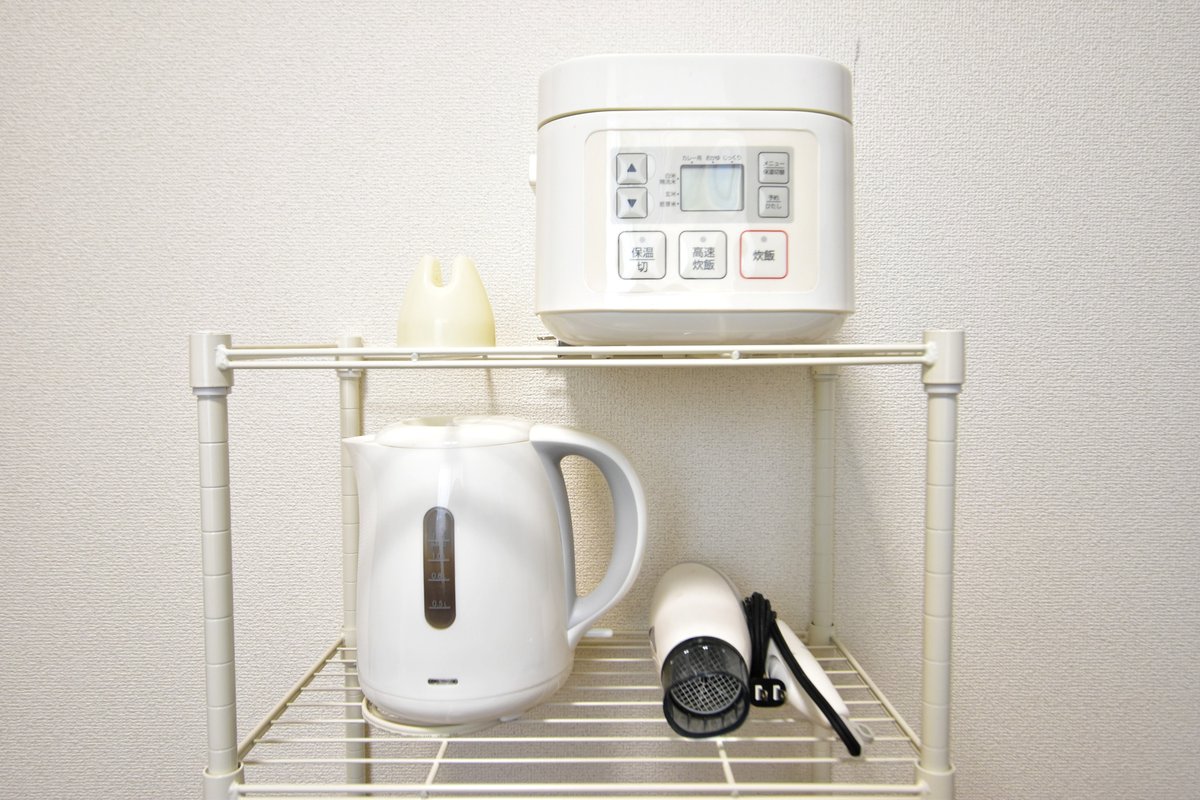 電子レンジ＆電気ケトル＆ドライヤー