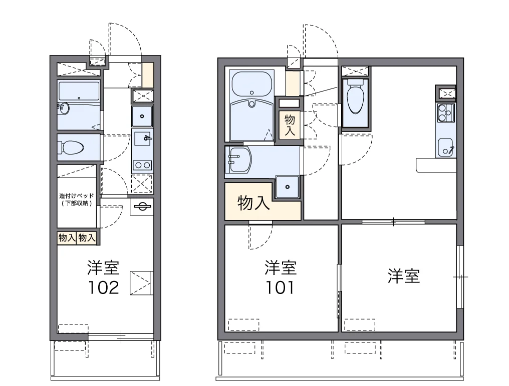 代表的な間取のため実際の間取とは異なる場合があります