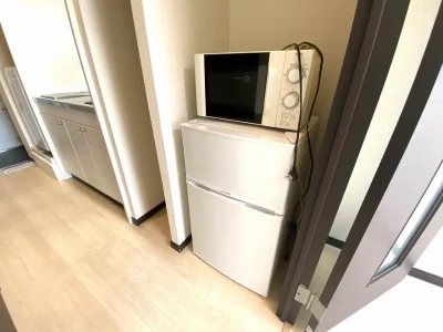電子レンジと冷蔵庫付いてます♪