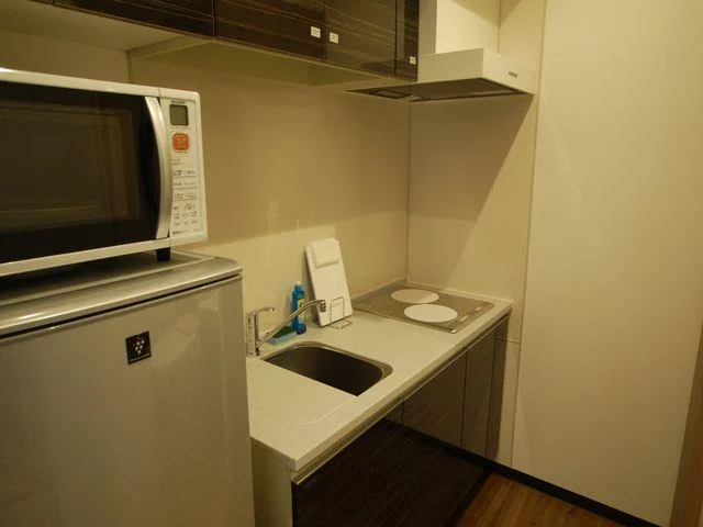 キッチン付き、キッチン用具も完備!