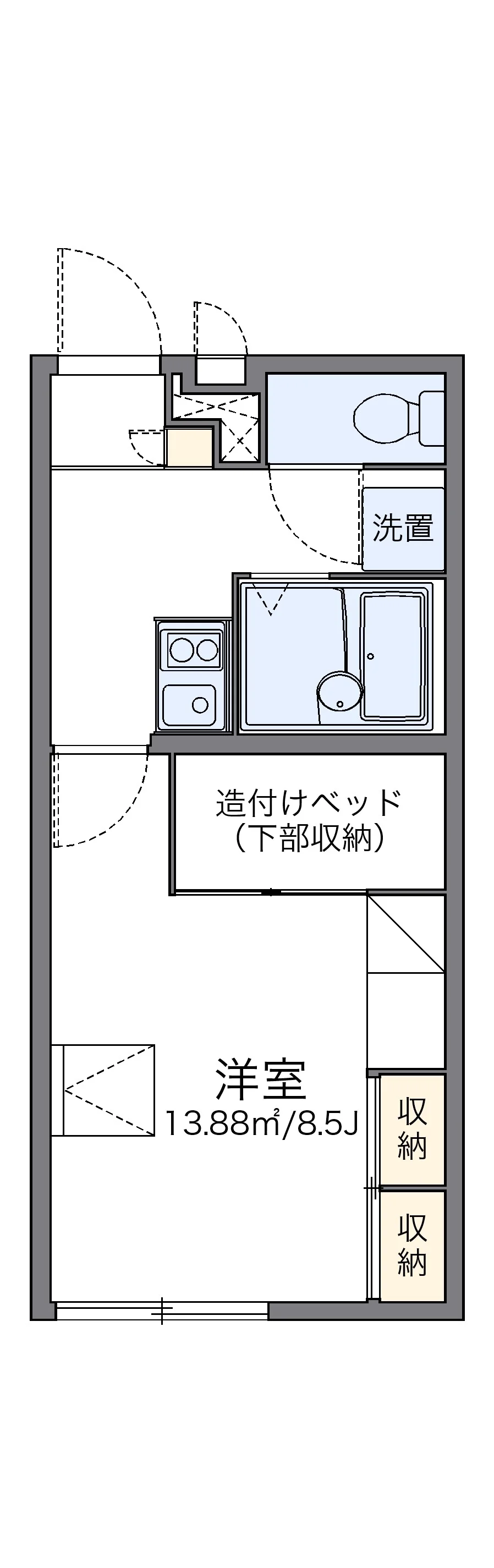 代表的な間取のため実際の間取とは異なる場合があります