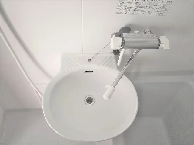 混合水栓で温度調節が簡単！