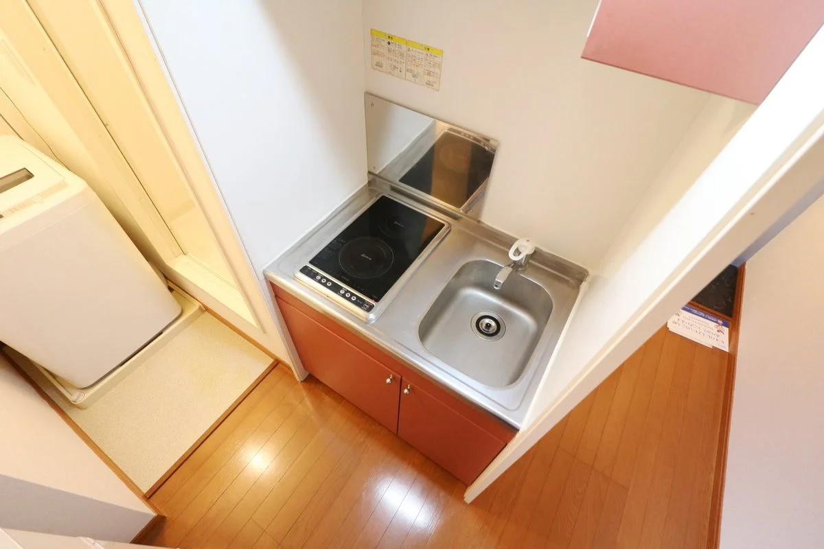 ２口コンロ付きラジエントヒータを設置