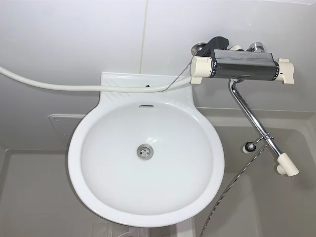 混合水栓で温度調節が簡単！