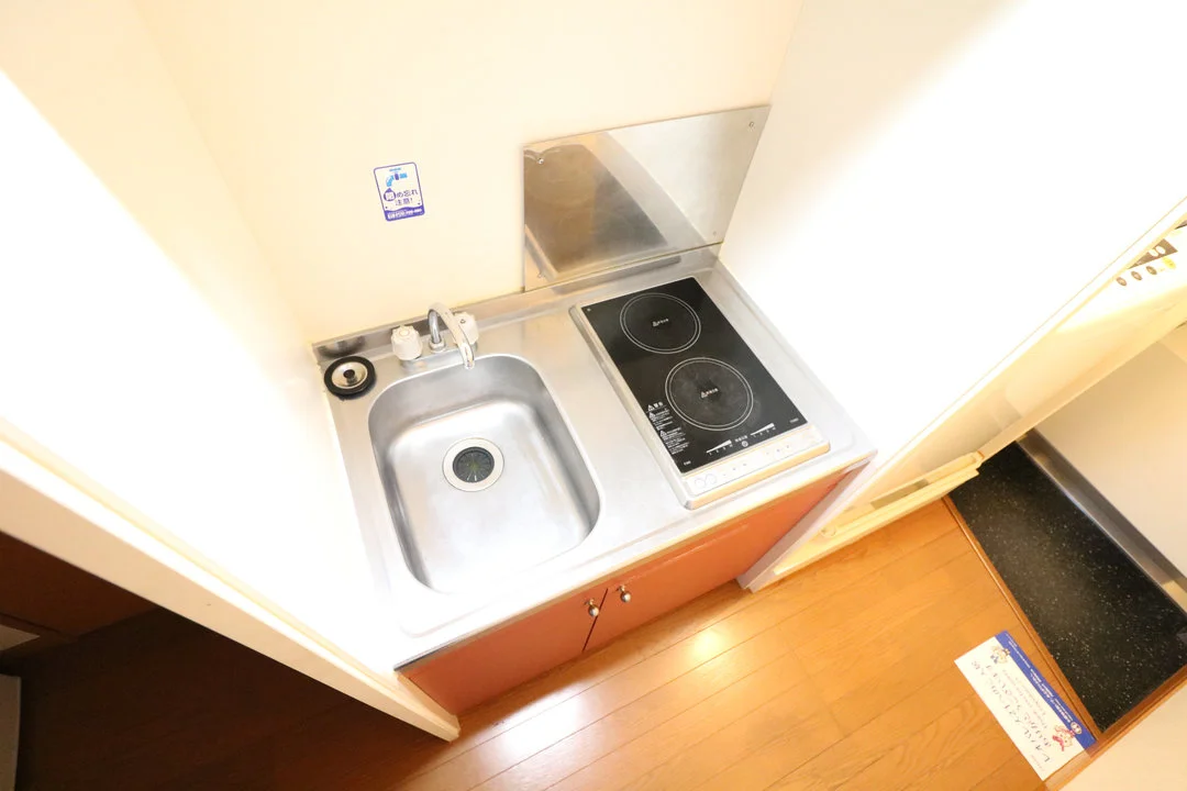 ２口コンロ付きラジエントヒータを設置