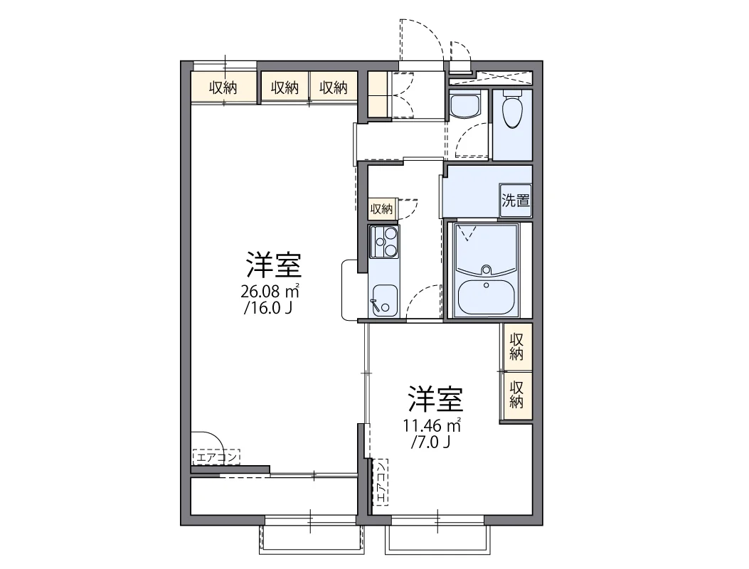 代表的な間取のため実際の間取とは異なる場合があります