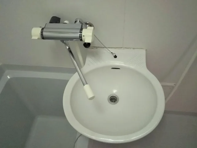 混合水栓で温度調節が簡単！