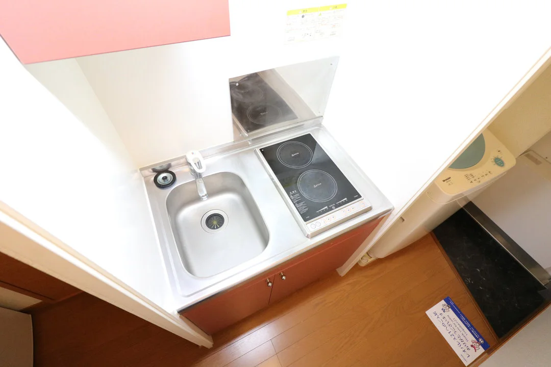 ２口コンロ付きラジエントヒータを設置