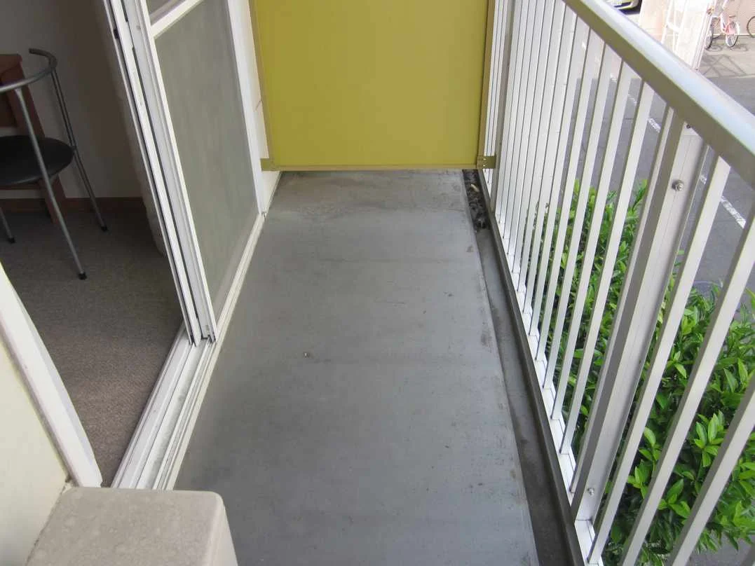 バルコニーは東向き。