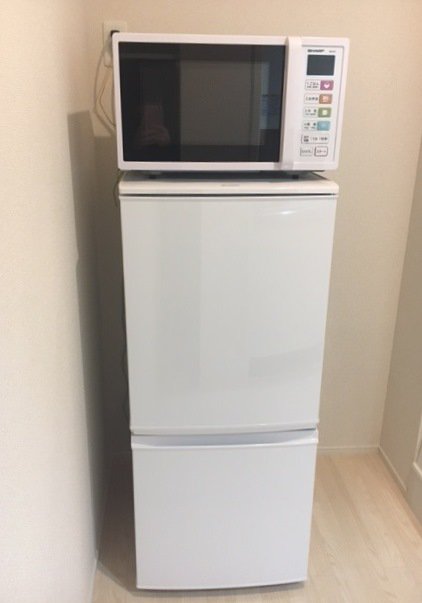 家電付き。電子レンジ、冷蔵庫