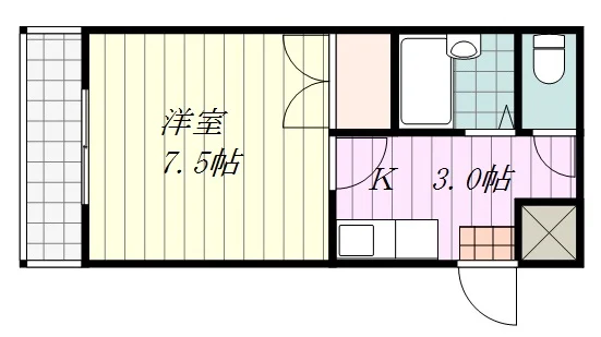 １Kのお部屋です☆☆４階で日当たりも抜群のお部屋ですのでごゆっくりおくつろぎいただけるかと思います☆