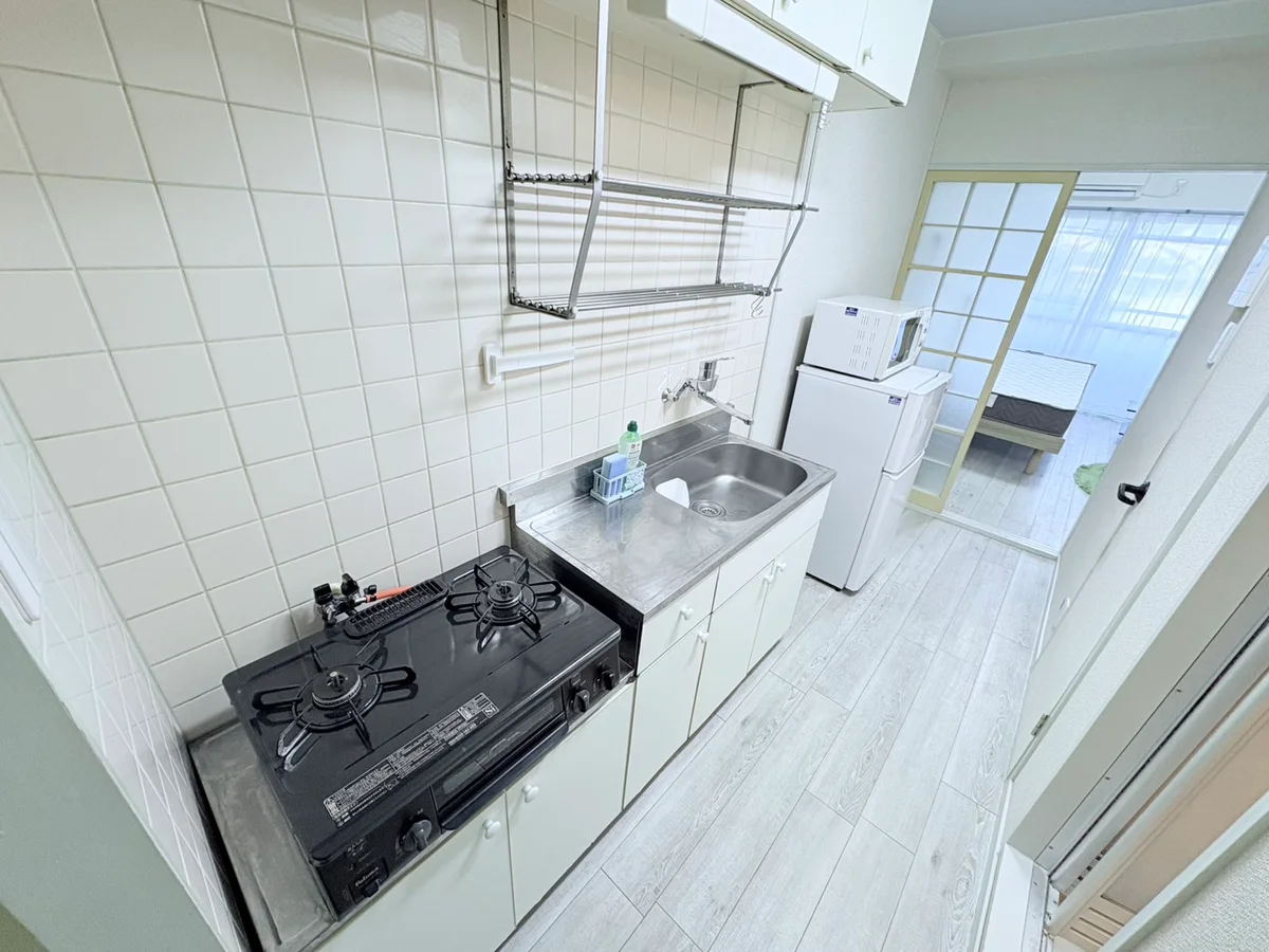 ２口コンロ付♪スーパーで食材を買ってきたらすぐにお料理に取り掛かれます！