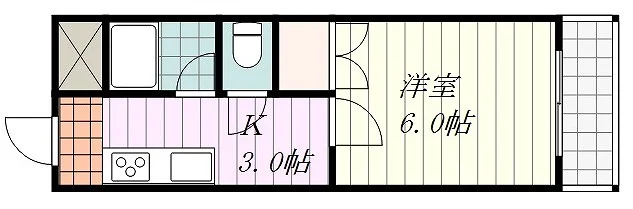 １Kのお部屋です★ 周囲にスーパー・コンビニが有り、便利です♪
