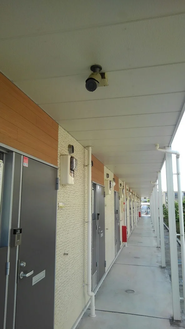 共用スペースに防犯カメラが設置されております。