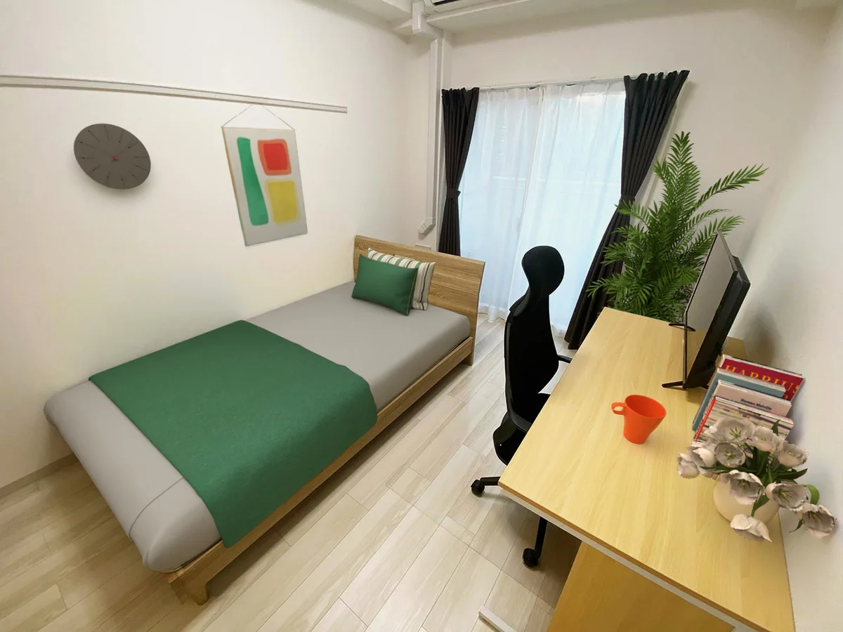 写真はお部屋のイメージです。ラグなどの室内装飾はございません。