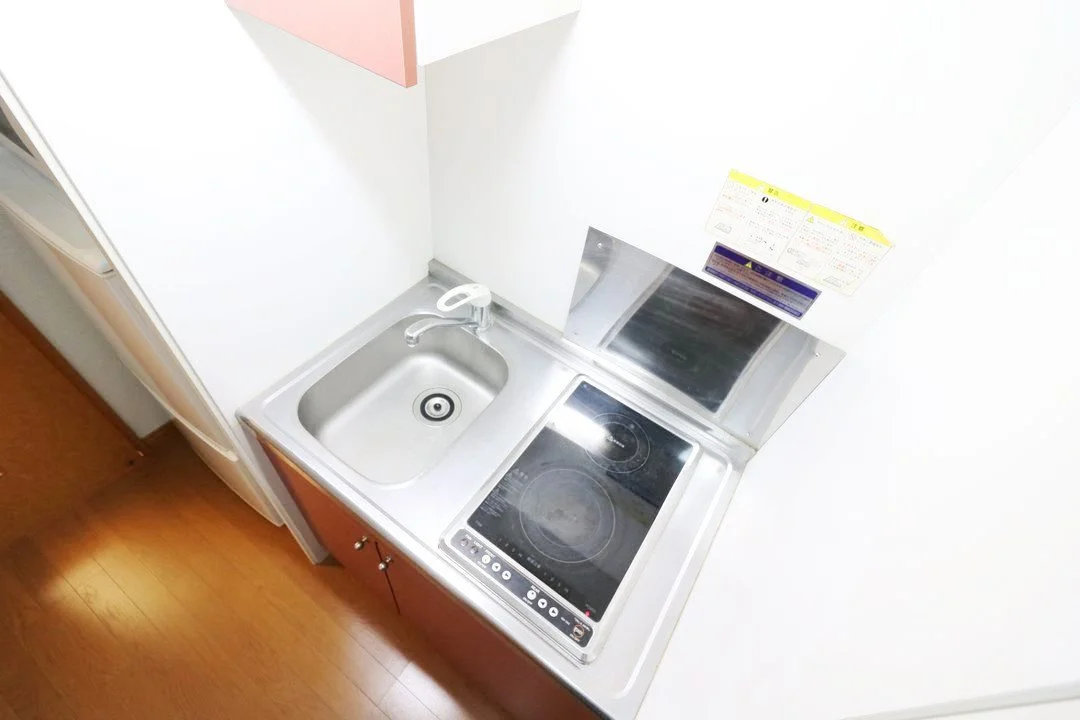 ２口コンロ付きラジエントヒータを設置