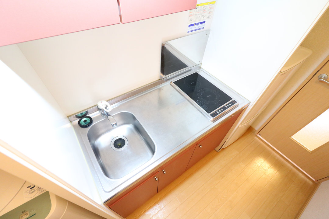 ２口コンロ付きラジエントヒータを設置