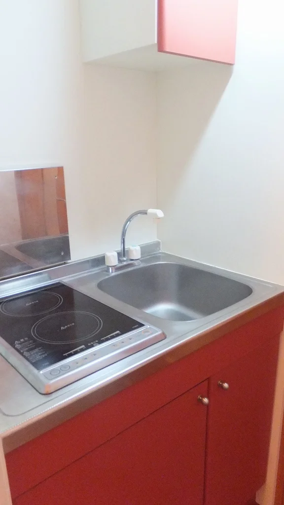 2口の電気コンロ付き