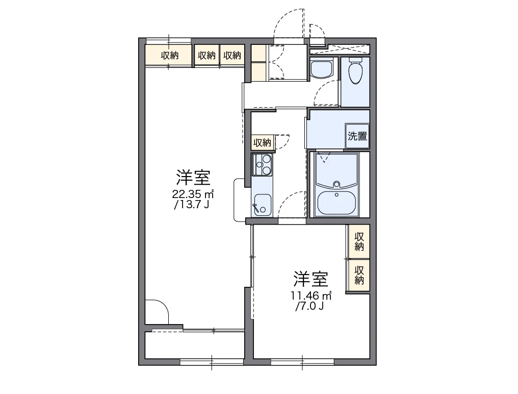 代表的な間取のため実際の間取とは異なる場合があります