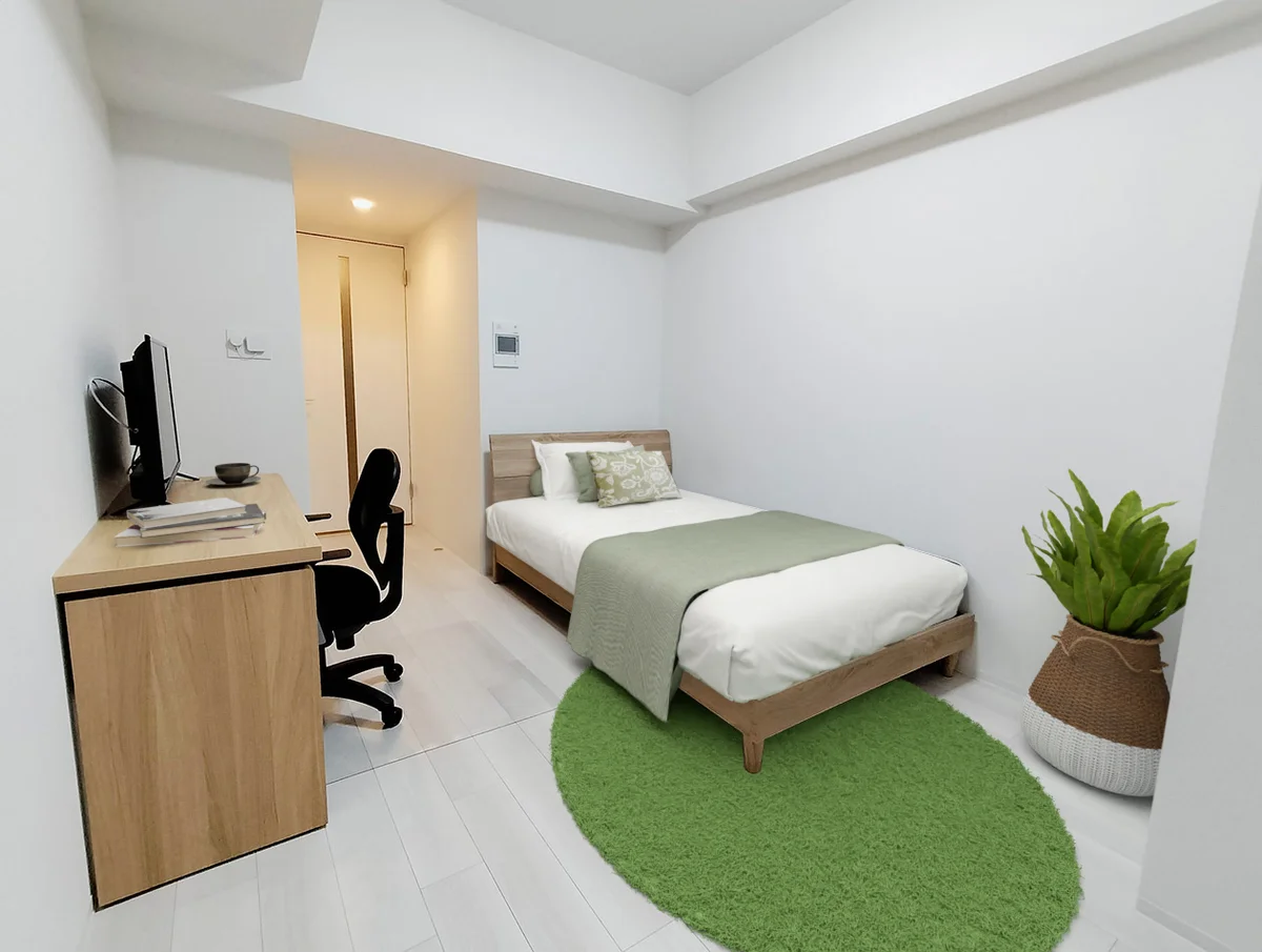 写真はお部屋のイメージです。ラグなどの室内装飾はございません。