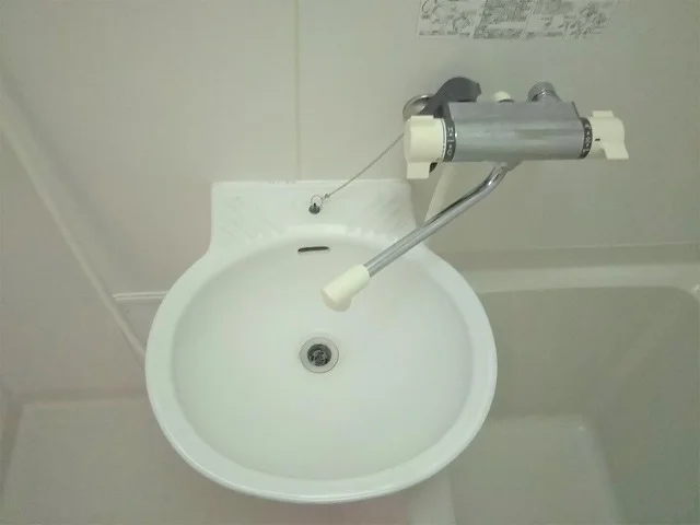 混合水栓で温度調節が簡単！