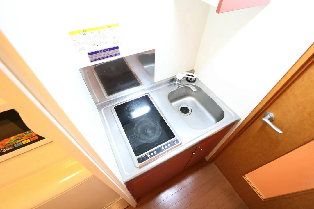 ２口コンロ付きラジエントヒータを設置