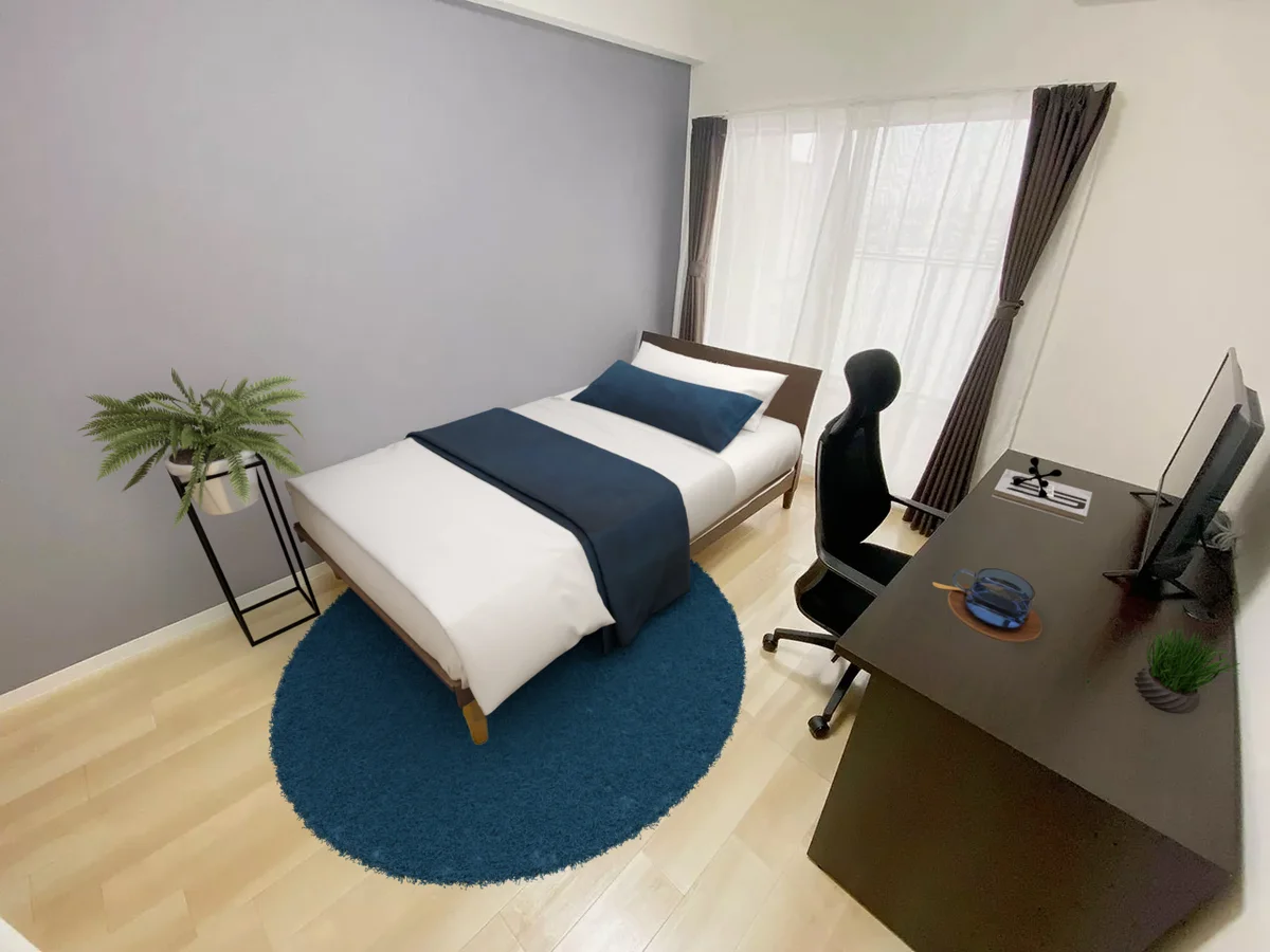 写真はお部屋のイメージです。ラグなどの室内装飾はございません。