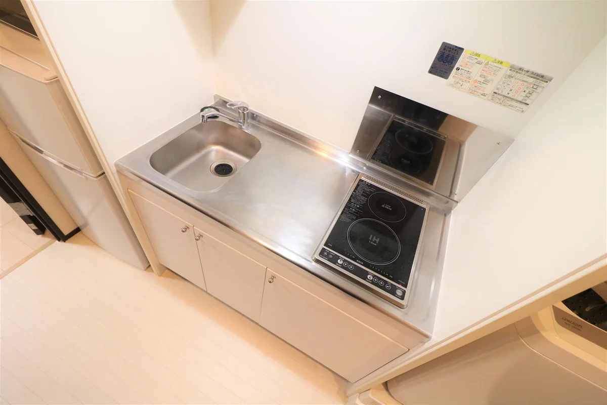 ワイドキッチン2口コンロ（ⅠＨ専用）お掃除が楽チン