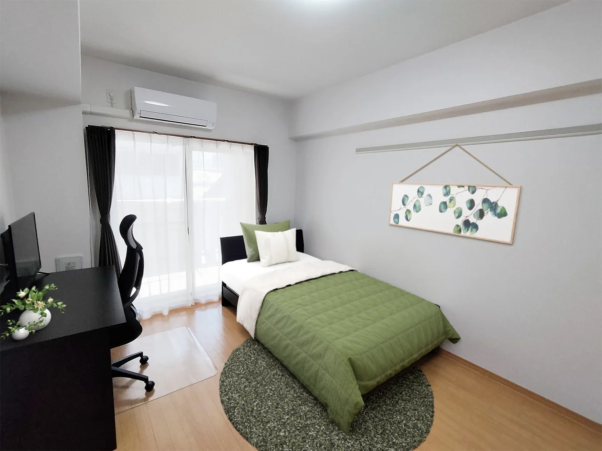 写真はお部屋のイメージです。ラグなどの室内装飾はございません。