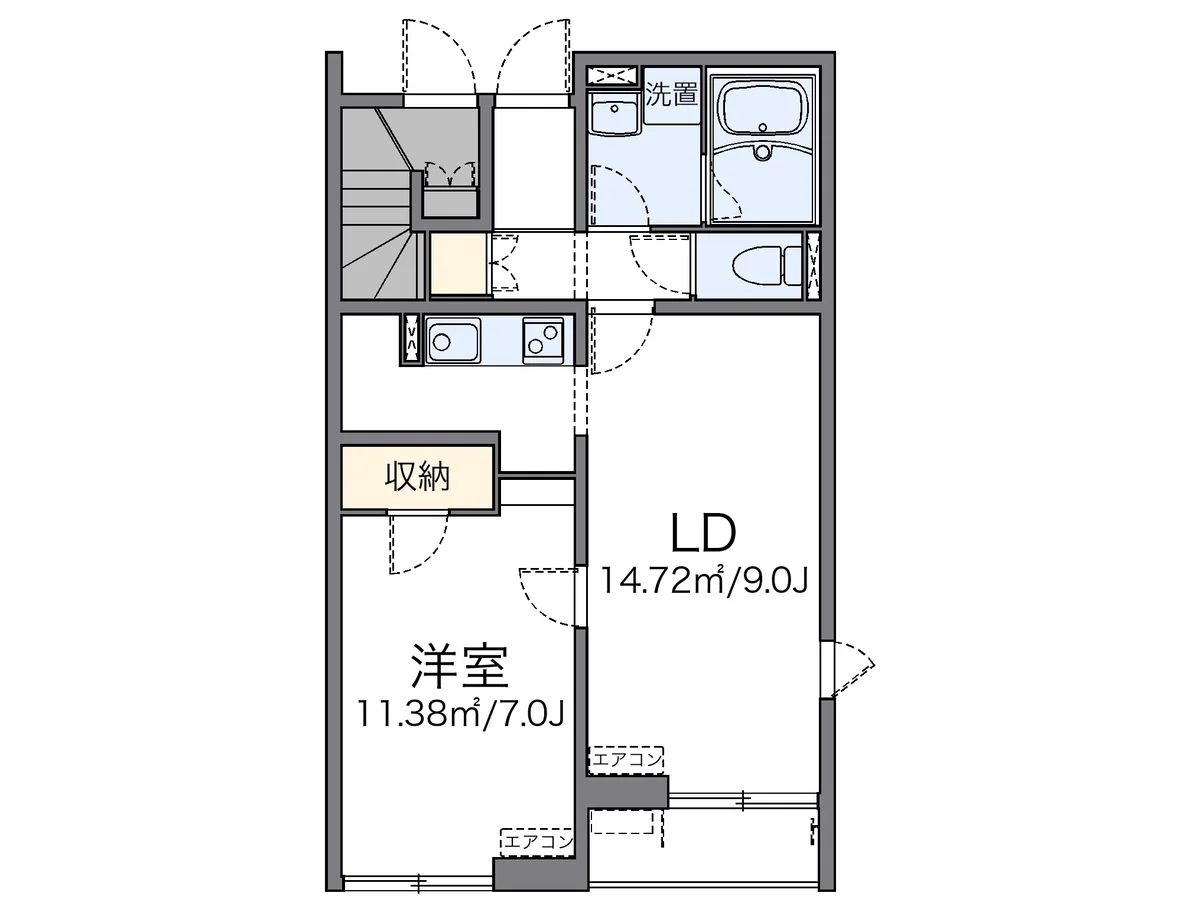 代表的な間取のため実際の間取とは異なる場合があります