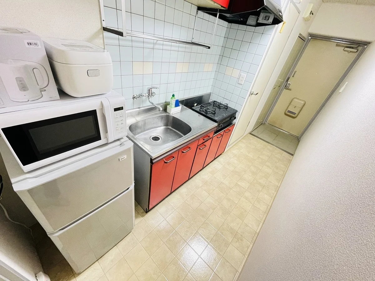 ２口コンロ付♪スーパーで食材を買ってきたらすぐにお料理に取り掛かれます！