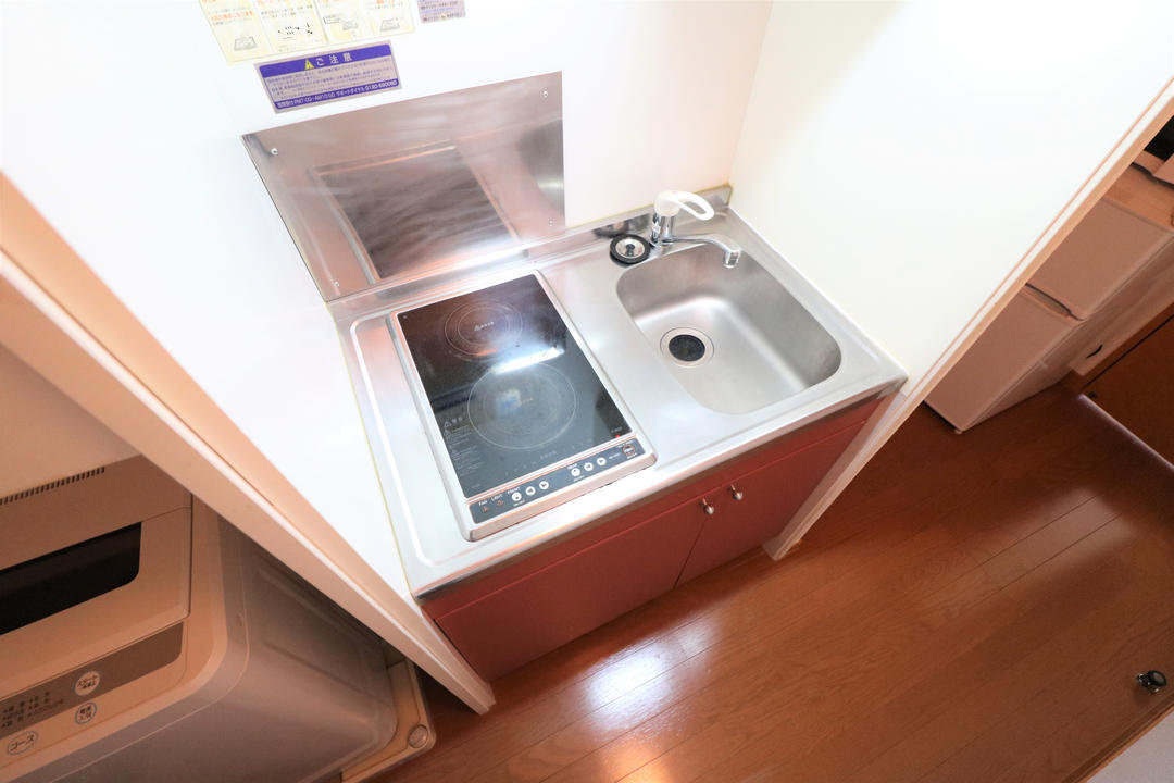 ２口コンロ付きラジエントヒータを設置