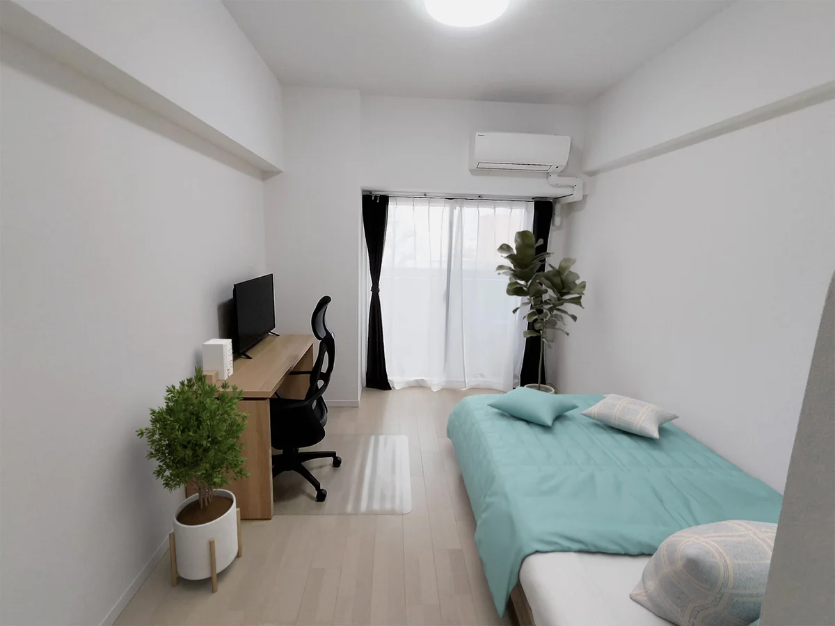 写真はお部屋のイメージです。ラグなどの室内装飾はございません。