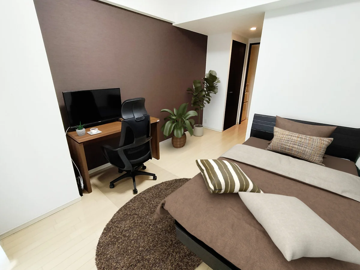 写真はお部屋のイメージです。ラグなどの室内装飾はございません。