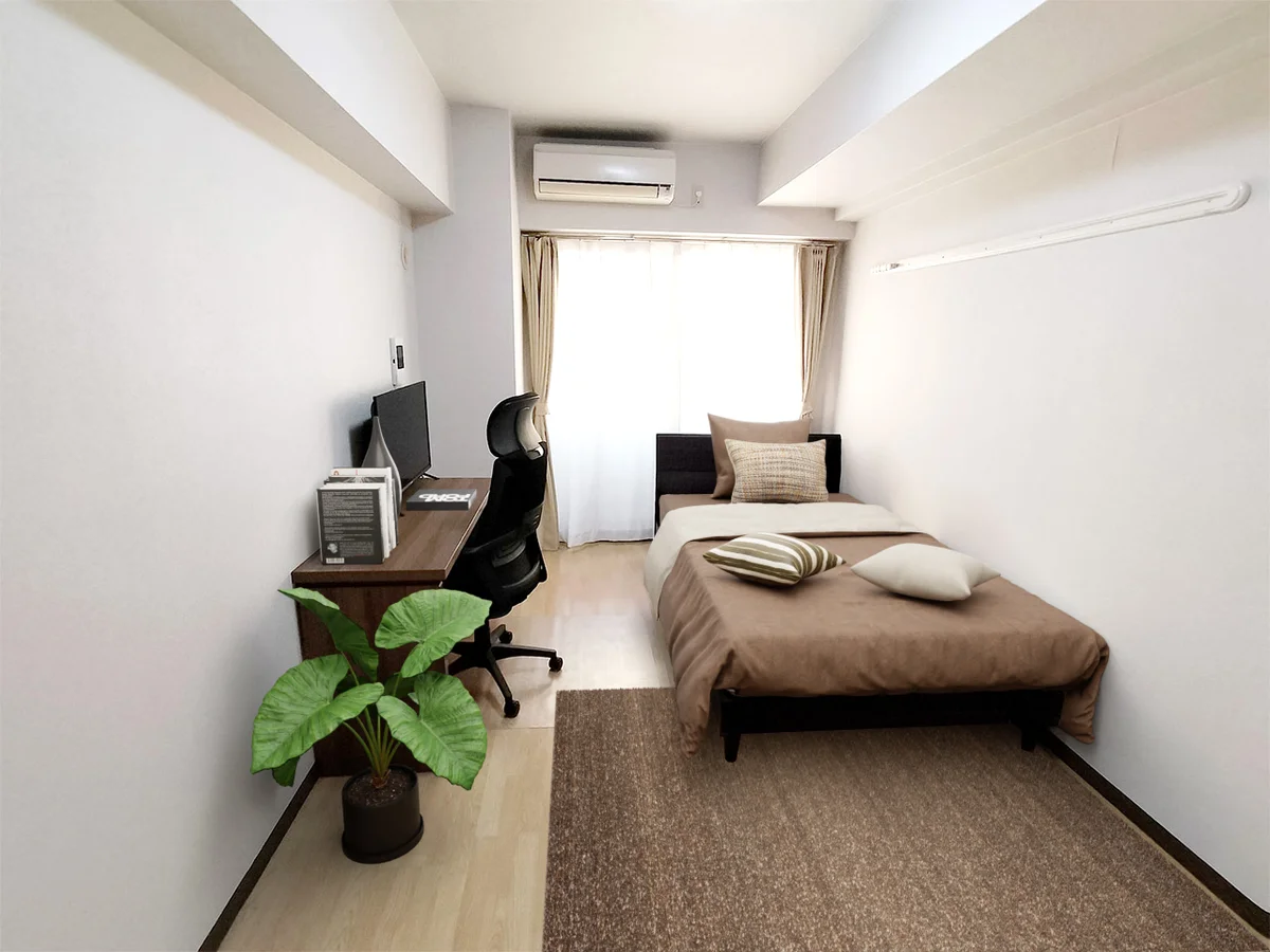 写真はお部屋のイメージです。ラグなどの室内装飾はございません。