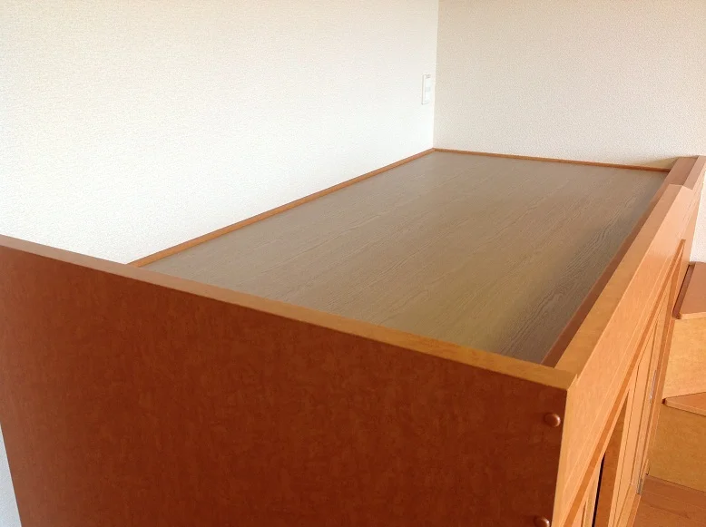 ベッド。実際のお部屋と異なる場合がございます。