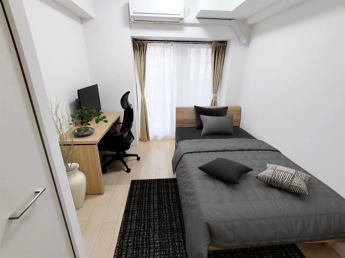 写真はお部屋のイメージです。ラグなどの室内装飾はございません。