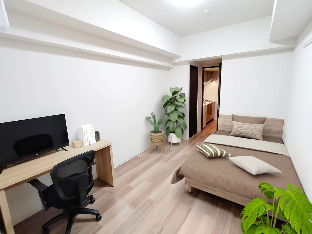 写真はお部屋のイメージです。ラグなどの室内装飾はございません。