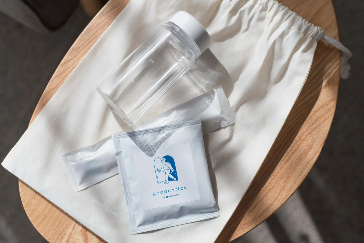 入居時にアメニティのスターターセットをもらえるのが嬉しいですね。