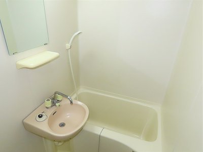 洗面台とユニット式のお風呂です