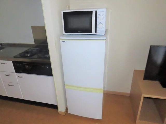 電子レンジ、冷蔵庫完備