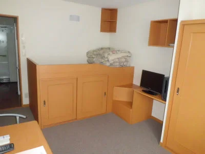 短期契約の場合、布団が付きます。