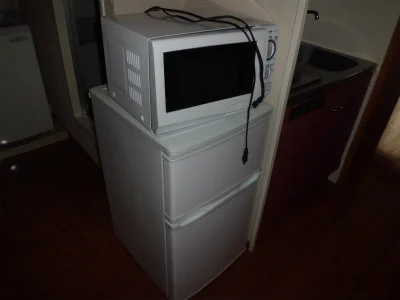 冷蔵庫と電子レンジ。