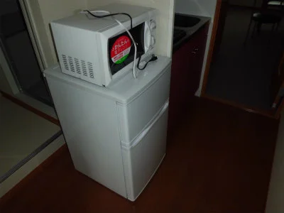 冷蔵庫と電子レンジ。