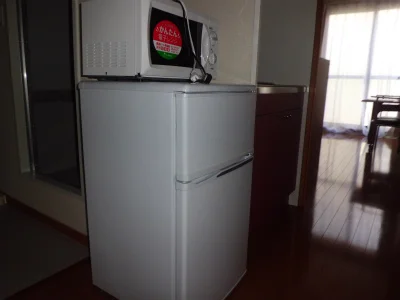 冷蔵庫と電子レンジ。