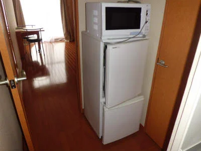 冷蔵庫と電子レンジ。