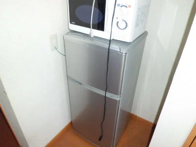 冷蔵庫と電子レンジ。